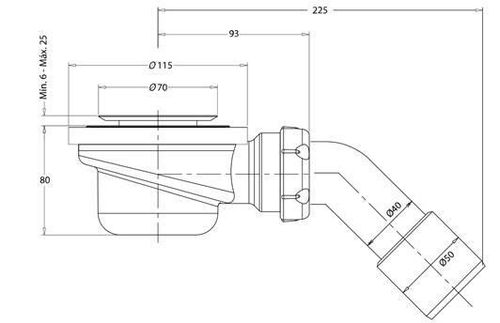 купить Сифон для душевого поддона Radaway Tinos 50mm (PB50T) Сифон для душевого поддона в Кишинёве 