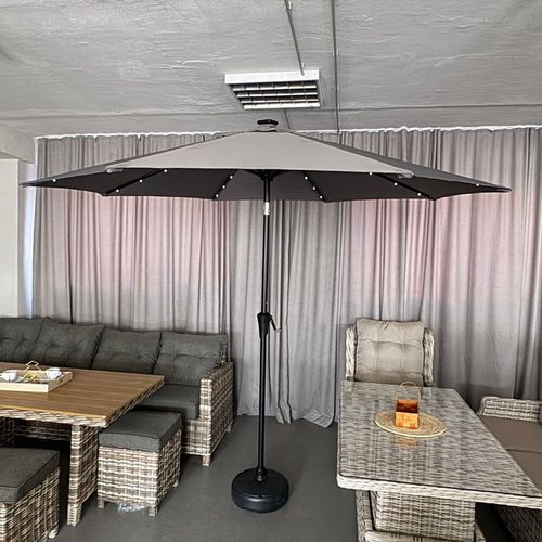 cumpără Umbrelă de gradină Hydro S 0431111 cu iluminare, pe picior, Antracit în Chișinău 
