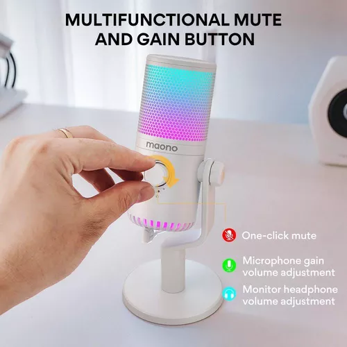 купить Микрофон для ПК Maono DM30RGB(White) в Кишинёве 