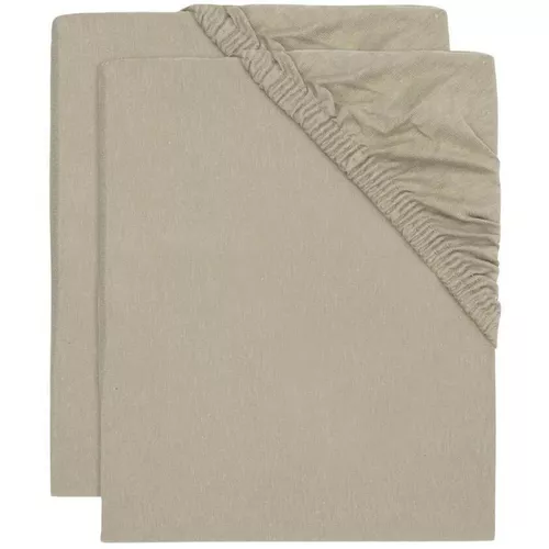 cumpără Lenjerie de pat pentru copii Jollein 2511-507-67058 Cearsaf cu elastic Jersey Olive Green, 120x60cm, 2buc în Chișinău 