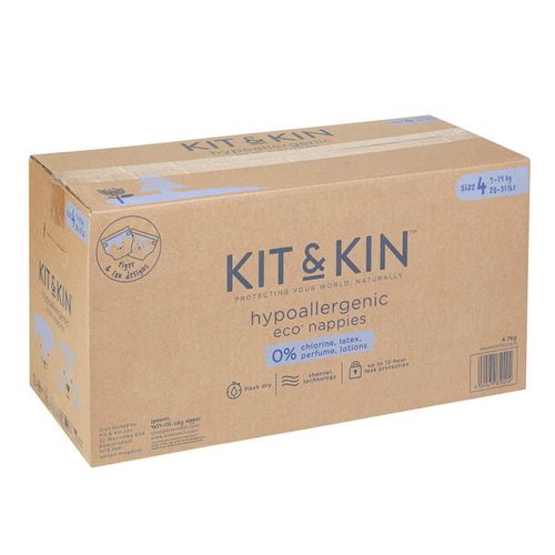Гипоаллергенные эко-подгузники Kit&Kin 4 (9-14 kg) 128 шт 