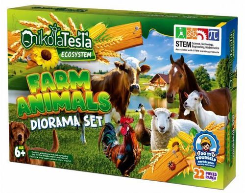 купить Набор для творчества Play Toys 3493 DIY Animale de fermă, dioramă cu nisip cinetic (Nikola Tesla) в Кишинёве 