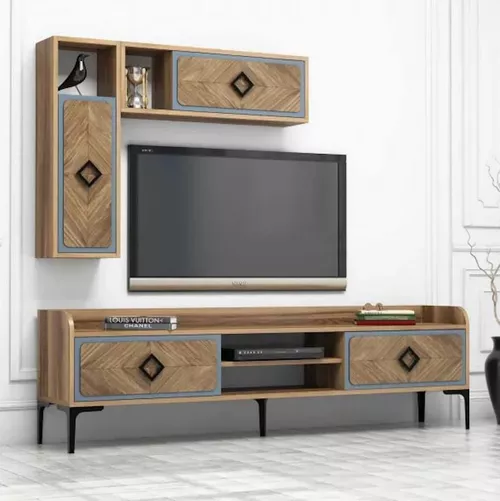 купить Тумба напольная для TV Trendy Samba, Albastru 180x52x35cm в Кишинёве 