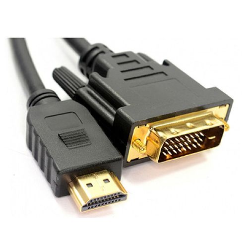 купить Cable HDMI-DVI - 2m - Brackton "Basic" DHD-SKB-0200.B, 2m, DVI-D cable 24+1 to HDMI 19 pin, m/m, double-shielded 1080i, pastic plug, golden contacts в Кишинёве 