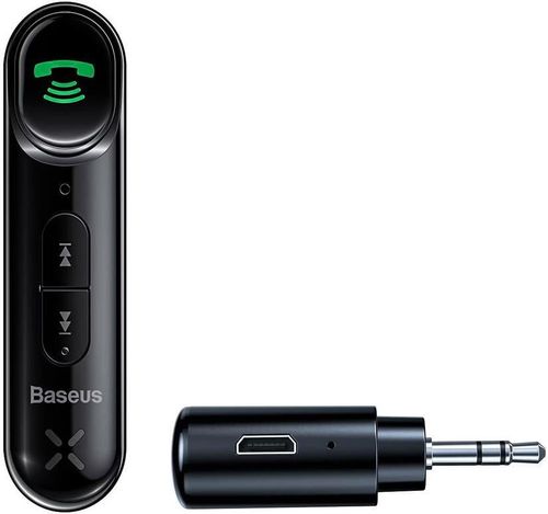 купить MP3 FM модулятор Baseus WXQY010001 Wireless Audio Receiver Car 3.5mm BSBA-02, Black в Кишинёве 