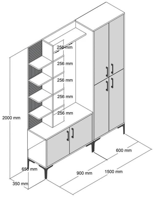 cumpără Mobilă pentru antreu Trendy Viyana DA, Nuc, Alb 150x200x35cm (GTR001366) în Chișinău 