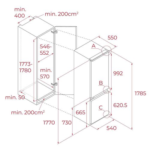 купить Встраиваемый холодильник Teka RBF 73395 FI в Кишинёве 