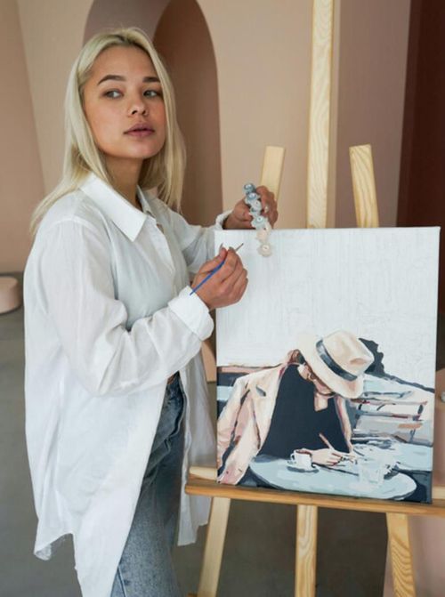 купить Картина по номерам BrushMe BS26136 40x50cm (în cutie) Bufniță în culori в Кишинёве 