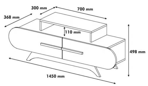 купить Тумба напольная для TV Trendy Trandafir, Nuc, Alb 145x49x36cm в Кишинёве 