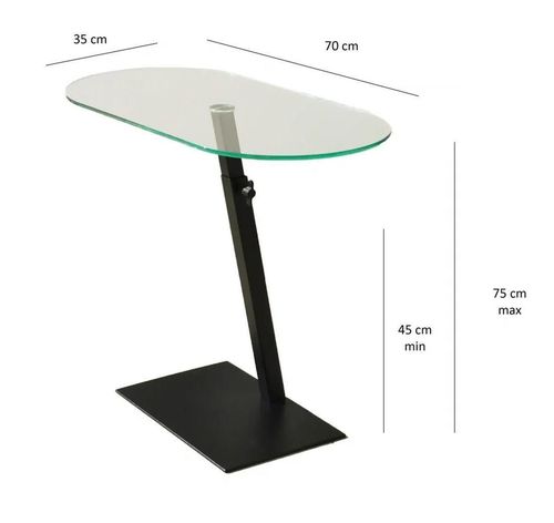 купить Журнальный столик Trendy Ovale Lungo, Negru 70x75x35cm в Кишинёве 