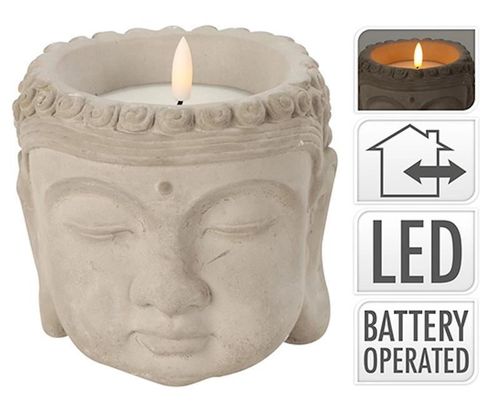 купить Свеча Promstore 55230 Sfesnic de masa LED Buddha 13x13cm, polistone в Кишинёве 