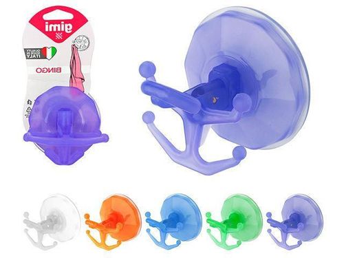 купить Вешалка для ванной Gimi 26763 Вешалка на присоске 5 крючков Bingo-1, цветная в Кишинёве 