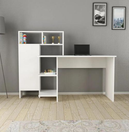 cumpără Masă de birou Trendy Bugra, Alb, 136x112x60cm în Chișinău 