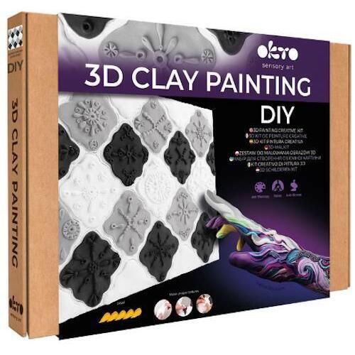 купить Набор для творчества Okto 10048 Tablou 3D cu plastilină aerată Air Clay 30x30сm: Armonie monocromă в Кишинёве 
