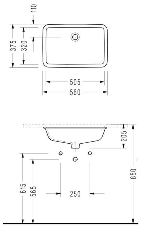 купить Раковина Serel Aldo 560x375x205 прямоугольный, под столешницу в Кишинёве 