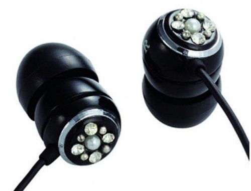 cumpără E11008 ELECOM ORB "Gem Drops" Jewel Type Stereo Headphones - (Black, Crystal clear), 20 Hz to 20 kHz, 32 Ohm, 115 dB/1 mW (mini casti/мини наушники) în Chișinău 