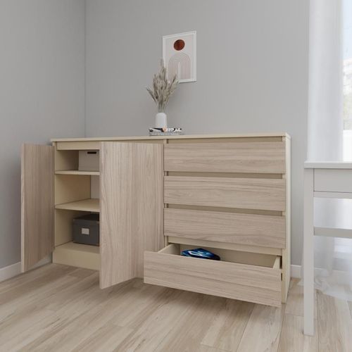купить Комод Smartex (16127) Т2 180cm Ivory+Stejar Deschis в Кишинёве 