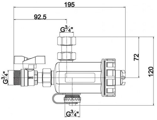 купить Аксессуар для систем отопления Hydro S Separator magnetic Orizontal, MF 3/4"x3/4" (0400436) в Кишинёве 