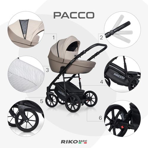 купить Детская коляска Riko Carucior 2in1 Basic Pacco 06 Latte в Кишинёве 