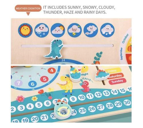 купить Развивающая доска Optmarket 201590723 Часы дерево в Кишинёве 