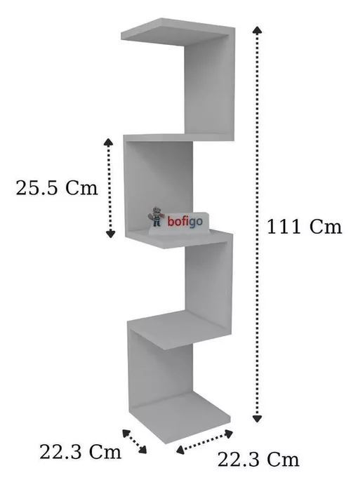 cumpără Raft de birou Nex Home Zigzag, 23x23x111 cm, Alb (15-12-01) în Chișinău 