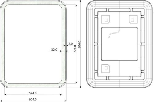 cumpără Oglindă baie Dubiel Vitrum HUGO 60x80 LED touch în Chișinău 