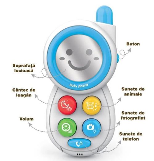 cumpără Jucărie muzicală Huanger D2R4/11 (19353) Telefon muzical pentru bebeluși HE0512 în Chișinău 