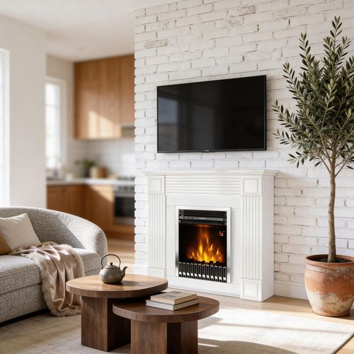 купить Камин электрический ArtFlame Nexor & Gala Silver, 950x1000x270mm, Alb в Кишинёве 