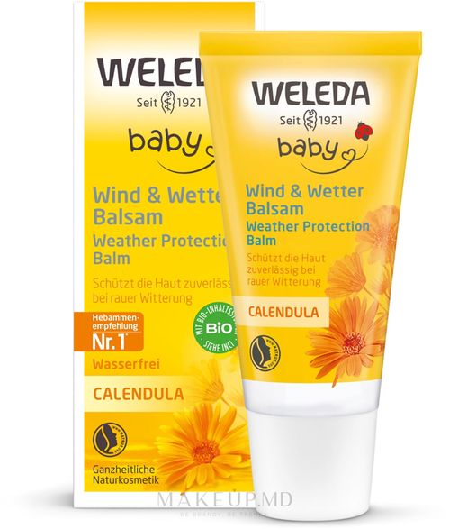 Balsam protector împotriva vîntului și frigului Weleda Baby cu galbenele 30 ml 