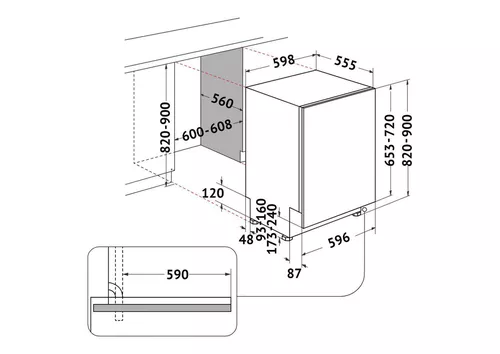 cumpără Mașină de spălat vase încorporabilă Indesit D2IHD524A în Chișinău 