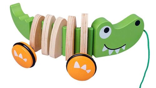 cumpără Jucarie de tras și împins Tooky Toy 36868 crocodil din lemn în Chișinău 