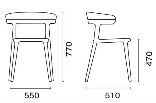 купить Стул Papatya Luna - clear / anthracite в Кишинёве 