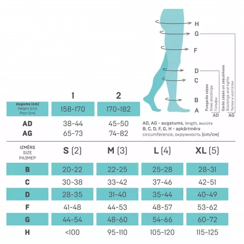 Чулки компрессионные без носка 0403 Soft (рост 152-170 cm) II класс (23-32 мм) Black 