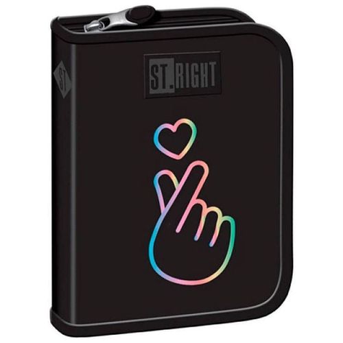 купить Школьный пенал St.RIGHT 56697 Пенал 20,5 x 14 x 3,5 см Pastel K-Pop, текстиль в Кишинёве 