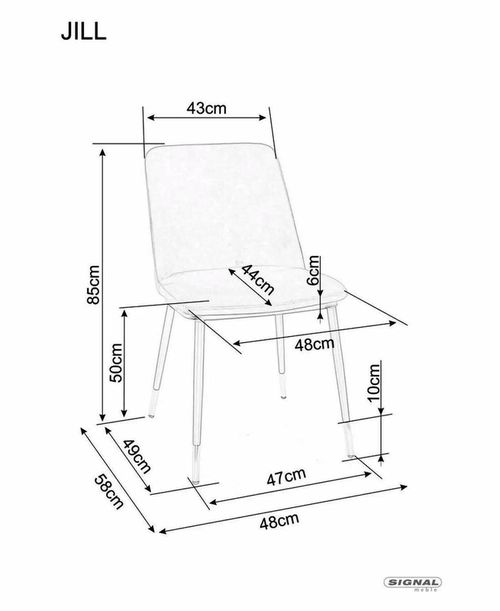 cumpără Scaun Signal Jill velvet czarny/chrom stel.cynam bl.4215 în Chișinău 