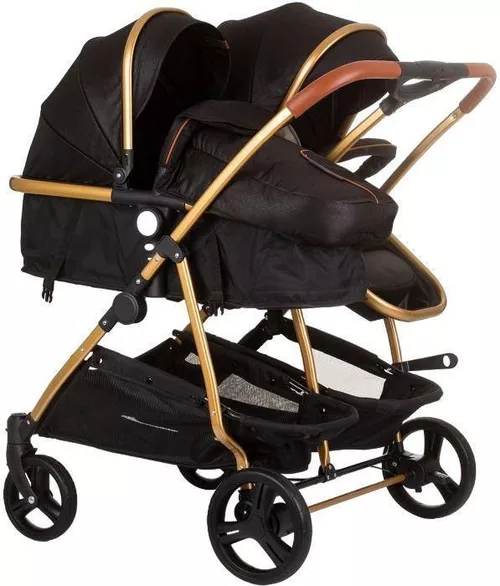 купить Детская коляска Chipolino Kbds02401og Duo Smart Obsidian / Gold в Кишинёве 
