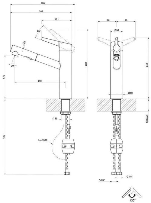 купить Смеситель кухонный Gessi 60536-149 Thalium Finox Brushed Nickel в Кишинёве 