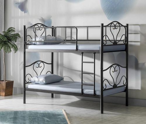 купить Кровать детская Evger R-50 двухъярусная 90x200cm Black (без матраса) в Кишинёве 