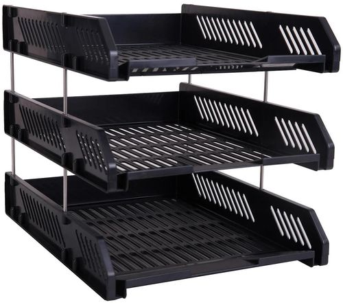 cumpără Suport pentru documente Deli DLE9209-02 Set 3 tavite suprapozabile Simpli, negru în Chișinău 