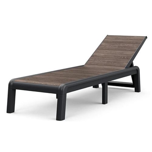 cumpără Mobilier pentru grădină Keter 57693 Sezlong de gradina Deco Porto, 187.5x58x29cm, grafit/nuc în Chișinău 