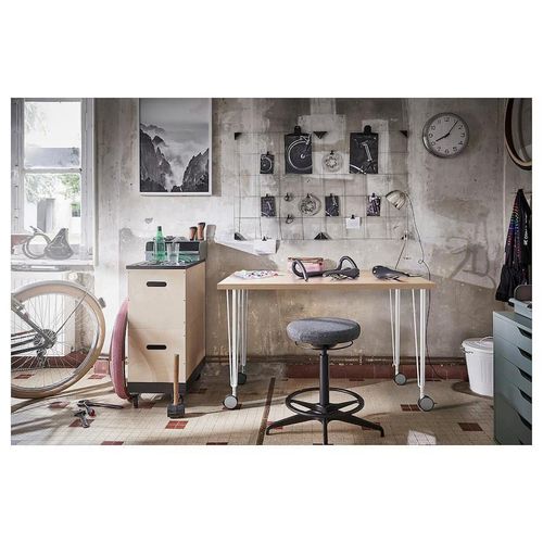 купить Офисный стол Ikea Linnmon/Krille 100x60 (Aspect Stejar Antichizat/Alb) в Кишинёве 