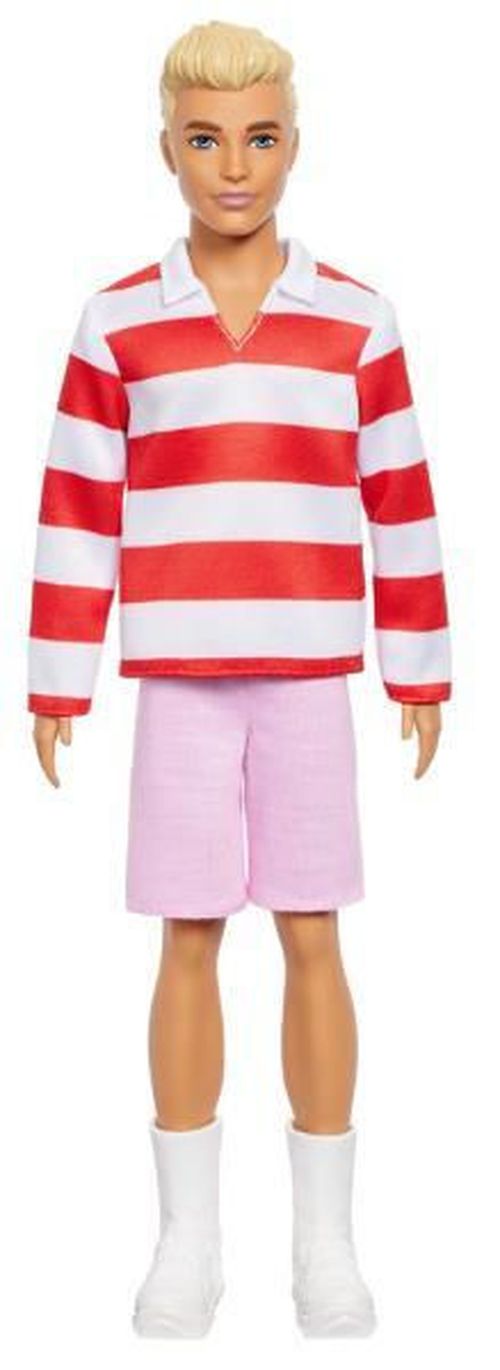 купить Кукла Barbie HYV01 Ken Fashionist cu părul blond și tricou în dungi в Кишинёве 