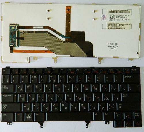 купить Keyboard Dell Latitude E6320 E6330 E6420 E6430 E6440 E5420 E5430 w/backlit w/trackpoint ENG/RU Black в Кишинёве 