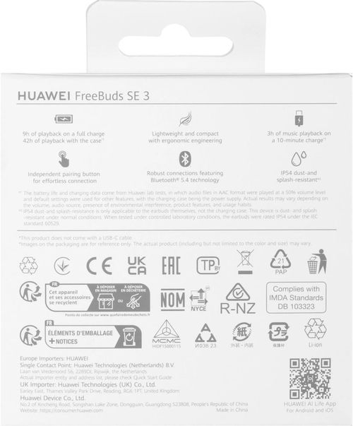 cumpără Căști fără fir Huawei TWS Freebuds SE 3, Black în Chișinău 