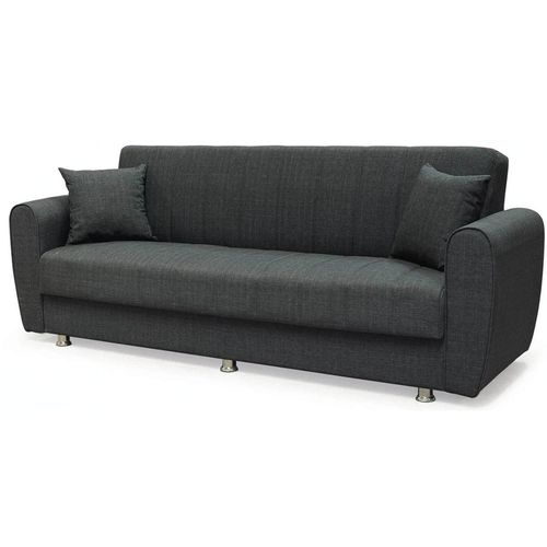 купить Диван Trendy Manes, extensibila cu lada de depozitare, 215x80x80cm, Gri inchis в Кишинёве 