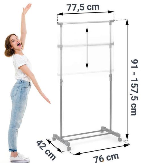 купить Вешалка для одежды Massido MS-860 157x77 см, Черно-серебристый в Кишинёве 