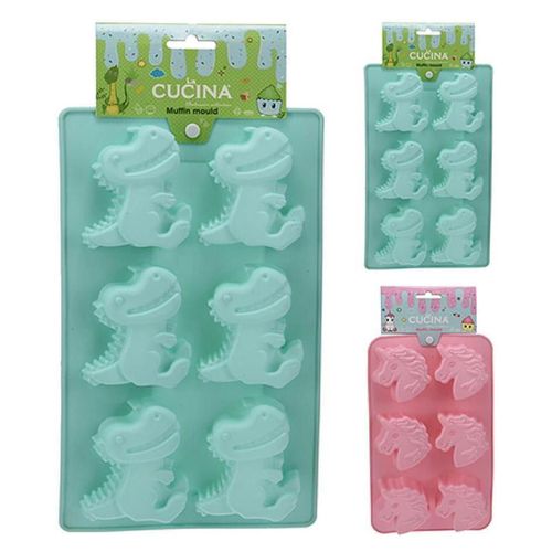 cumpără Formă de copt Cucina 17120 Forma de copt 27x16cm 6 briose, silicon (2 modele în asort.) în Chișinău 