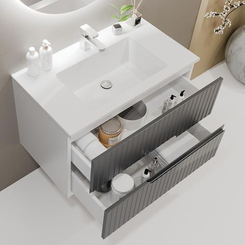 cumpără Dulap pentru lavoar Bayro suspendat Santos Allegro 600 Antracit Mat în Chișinău 