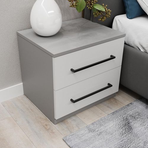 cumpără Noptieră Bayro Serenity 550x500x450 серый асфальт фасад серый în Chișinău 