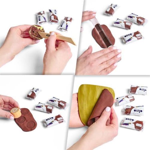 купить Набор для творчества Okto 10022 Plastilină aerată Air Clay Colours, 10buc, ciocolatie, mărimea S в Кишинёве 